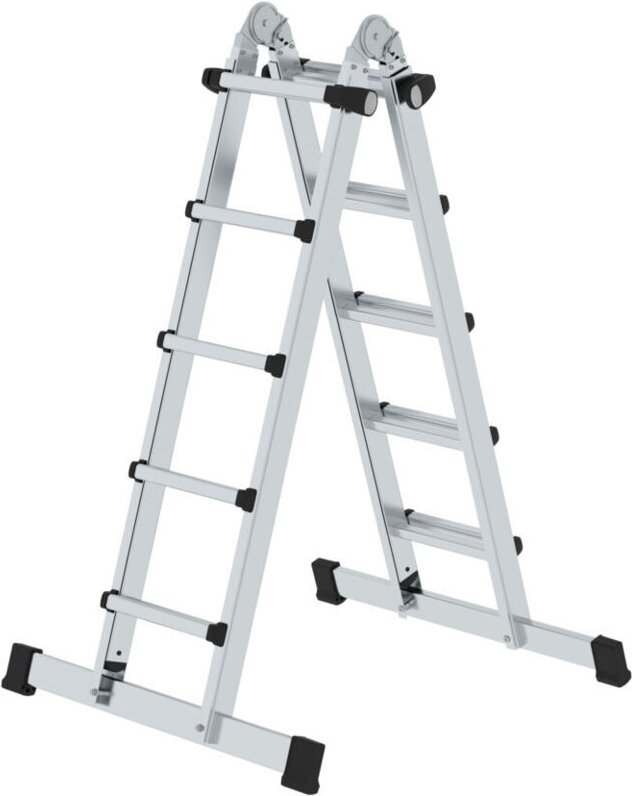 Teleskopleiter 4tlg. mit Traverse 4 x 5 Sprossen - 032123 - Günzburger Steigtechnik