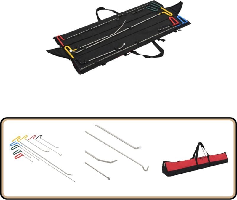 8-tlg. Ausbeulwerkzeug-Set - Dellen Reparatur - Autolack Reparatur - Ausbeuler - Auto Werkstatt - Rostfrei Stahl