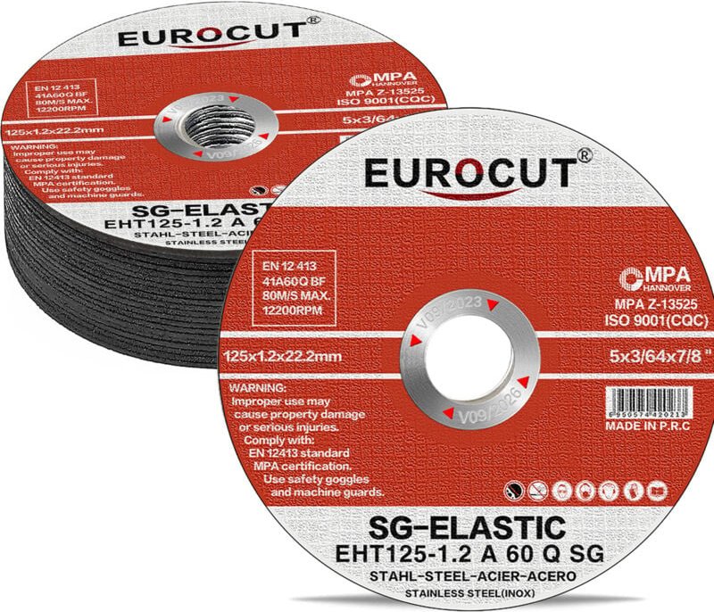 25 Stück Trennscheiben, 125 mm x 1,2 mm x 22 mm, Trennscheiben für Metall, Edelstahlscheibe für Winkelschleifer