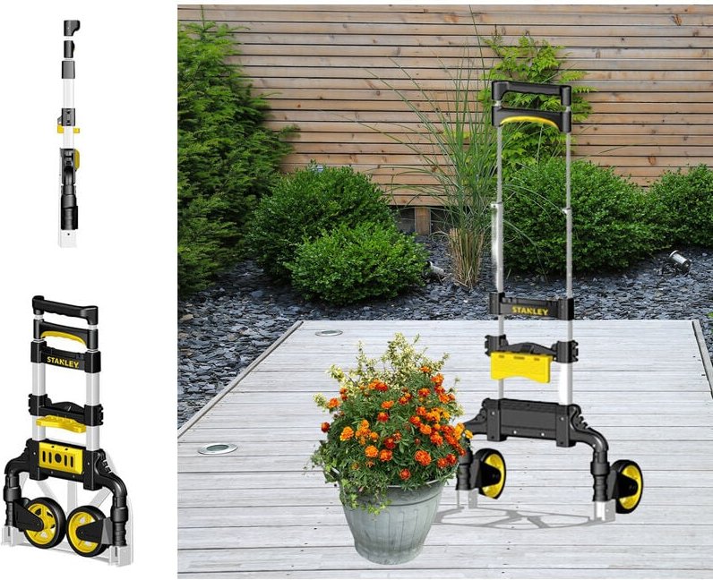 Sackkarre mit Spanngurt klappbar, 60kg Plattform 39x28cm