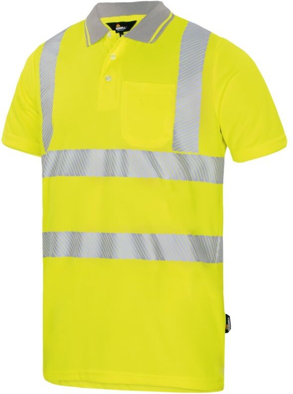 Herren Warnschutz Poloshirt VWPS3N Coolpass Gr. s gelb - Vizwell