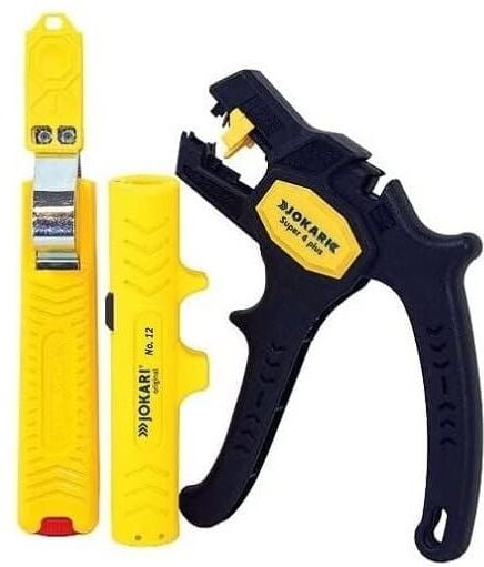 Jokari - Kabelverarbeitungs-Set + Kabelmesser Kabel-Entmanteler und Abisolierzange