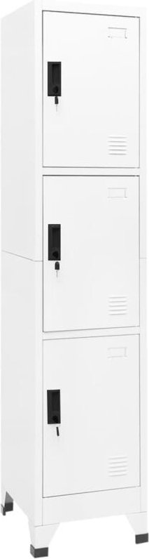 Schließfachschrank Weiß 38x45x180 cm Stahl Vidaxl 769039