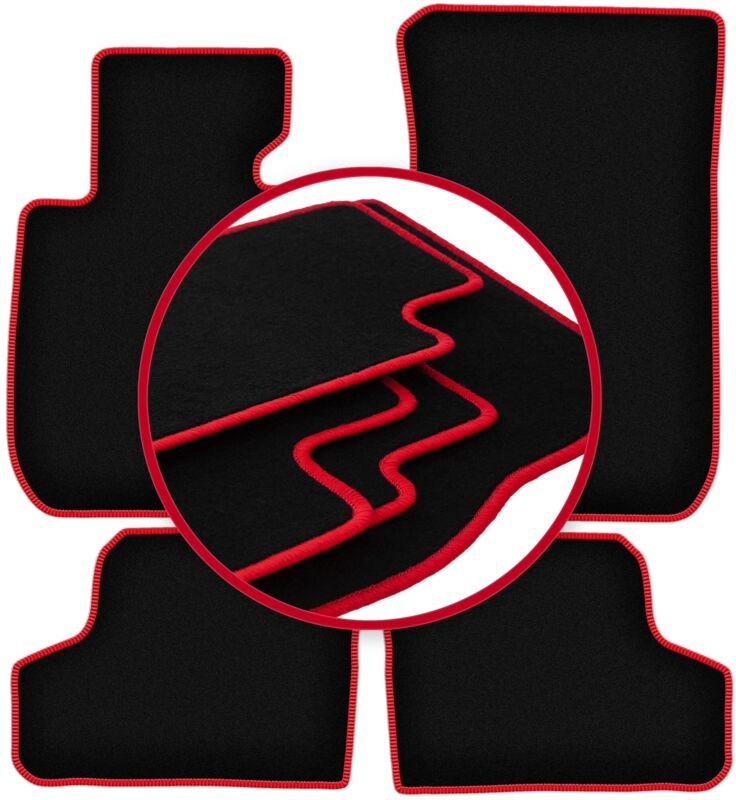 CARLUX-RED Auto-Fußmatten für: BMW 3 E93 Cabrio (2004-2011)