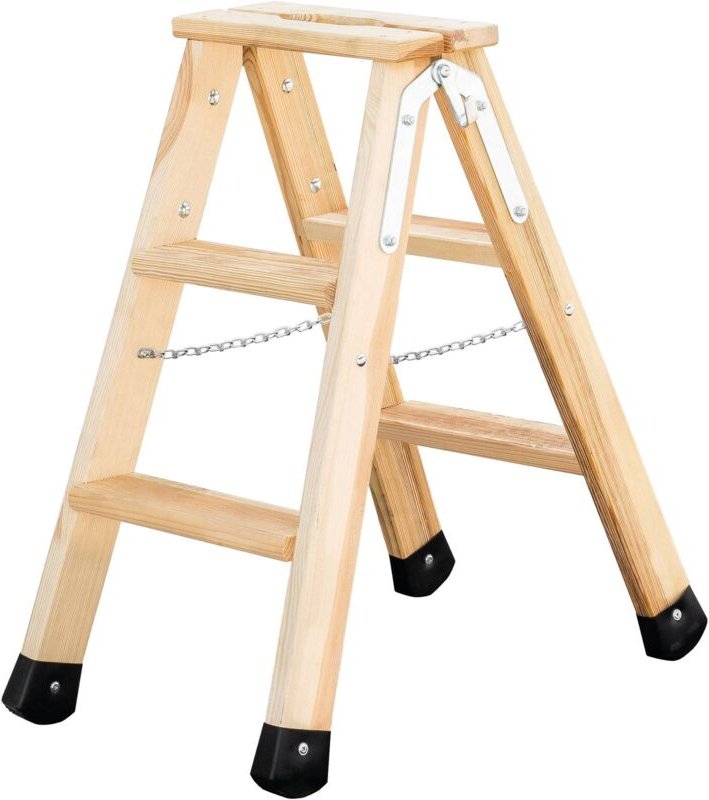 MUNK Holz Stufen-Stehleiter 2x3 Stufen