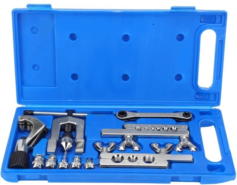 Bördelwerkzeug-Set, professionelles einfaches Bördelwerkzeug und Crimpwerkzeug-Set zum Reiben von Kupfer-Aluminiumrohren...