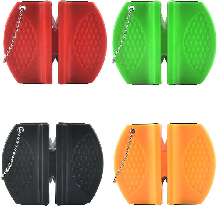 Memkey - 4 Stück Messerschärfer, Mini-Keramikstab, Messerschärfer, Schleifstein, tragbarer Typ, Camping, Taschenschärfer...