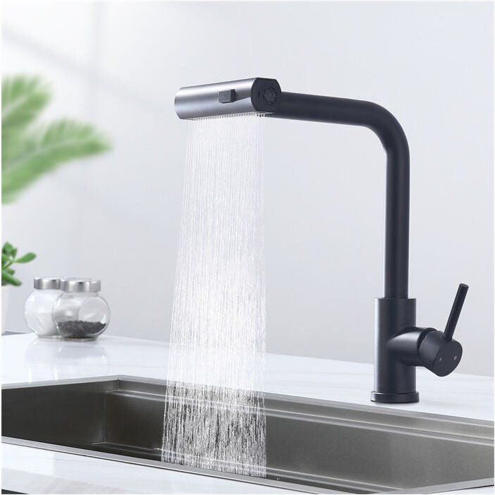 Küchenarmatur mit 3 Strahlarten 360° Drehbar Küchenwasserhahn Edelstahl Wasserhahn Küche Ausziehbar Mischbatterie für di...