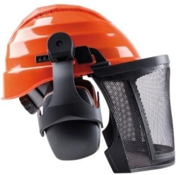 Helm 2704 FND Forstwirtschaft Kunststoff-Gehörschutz und Nylonvisier