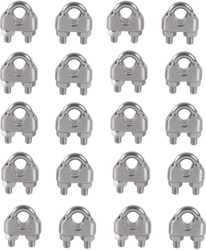 M4 Kabelbinder, U-Clip, Bolzen, Kabelklemme, 304 Edelstahl, Kabelklemme, Sattel, Drahtseilklemmen für Outdoor-Wäschestän...