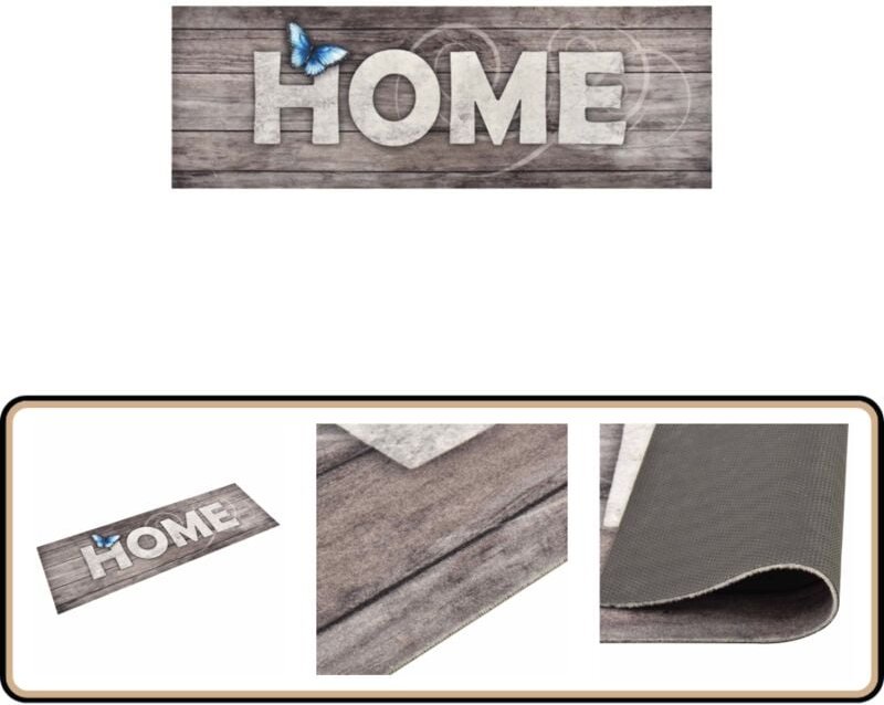 Küchenbodenmatte Waschbar Home 60x180 cm - Bodenmatte - Küchenmatte - Türmatte - Wohnraumteppich - Flurreinwand