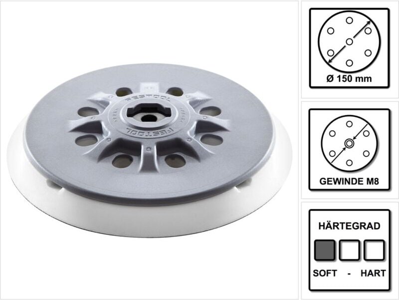 Schleifteller st-stf D150/17 FT-M8-SW 150 mm superweich ( 498986 ) - Festool