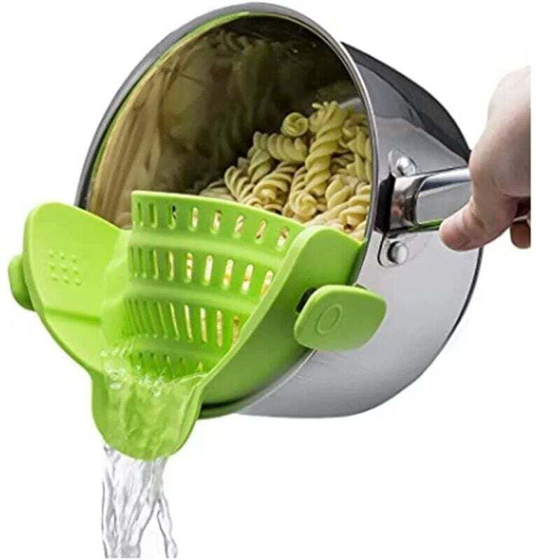 Küchensieb aus Silikon, zusammenklappbares Küchensieb, passt in alle Töpfe und Pfannen, perfekt zum Abgießen von Nudeln,...