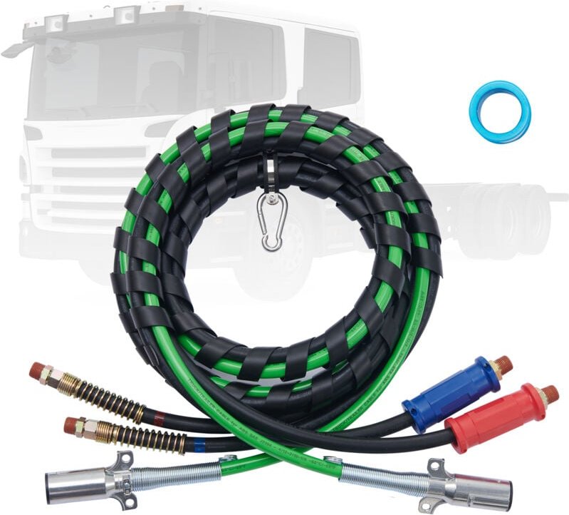 VEVOR 12FT Sattelschlepper-Luftleitungssatz 3-in-1 Luftschläuche 7-Wege-Stecker