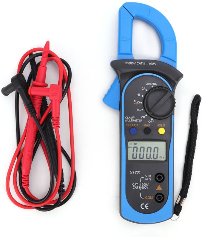 Ej.life - ST201 Automatisches Digitalmultimeter dc/ac Spannungswiderstand Diode Tester Clamp Meter(Blue)