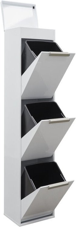 Ecoclas Plus Recycling Abfalleimer / Mülleimer aus Stahl mit Aufbewahrungsbox mit Deckel, Mülltrennsystem mit entnehmbar...