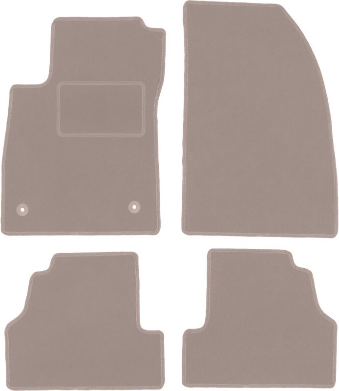 Beige Velours-Fußmatten für: Opel Mokka X Crossover (2016-)
