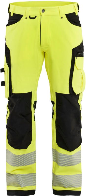 Arbeitsstretchhose mit hoher Sichtbarkeit 4D 1197 – Gelb/Schwarz M – FR(42) – SE(C48) – Kurz