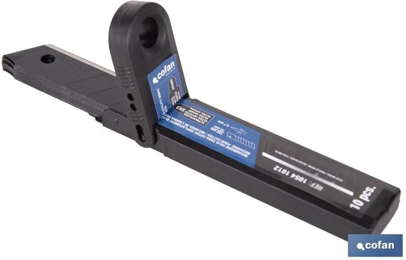 Ersatzklingen aus SK2 65HRC Stahl, 10 cm lang und 18 mm breit, schwarz für Profi-Cutter (Packung mit 10 Stück)