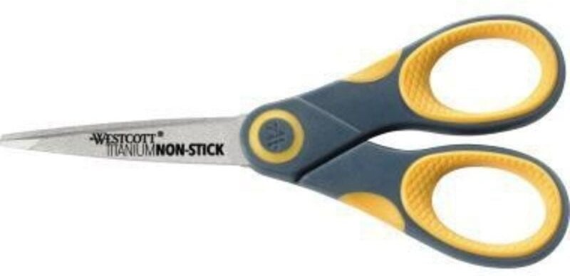 Westcott - Universalschere Titanium Non Stick 127mm Rechtshänder Stahl grau/gelb