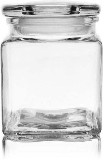 Square glass container with tight fitting lid for storage 8843567