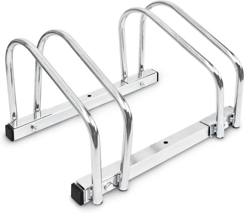 3 x Fahrradständer, Boden/Wandmontage, für je 2 Fahrräder, Stahl, Fahrradhalter für draußen, hbt 26 x 40 x 32 cm, silber