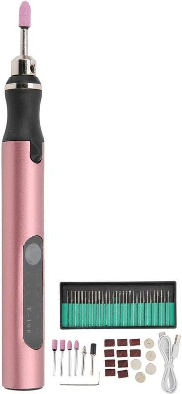 Thumbnail - Jeffergarden Mikro-Elektro-Gravierstift, Mini-DIY-Vibro-Gravierwerkzeug-Set, Zubehör zur Nagelentfernung, Roségold