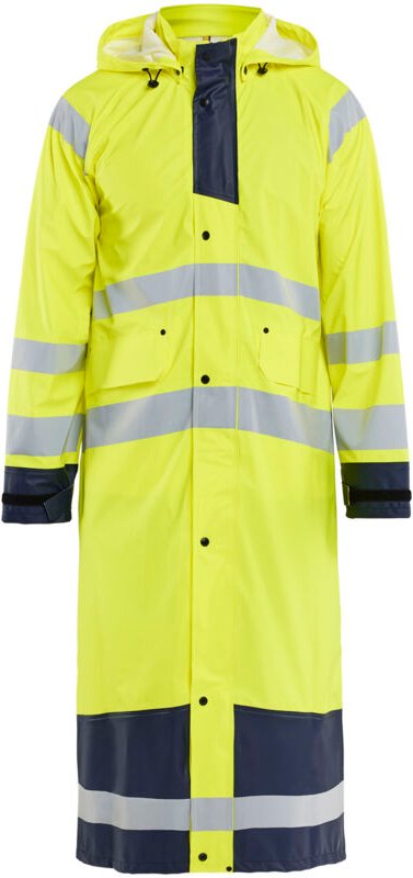 Thumbnail - Hochsichtbarer Regenmantel Stufe 1 4325 - Neon Gelb / Marine 4XL