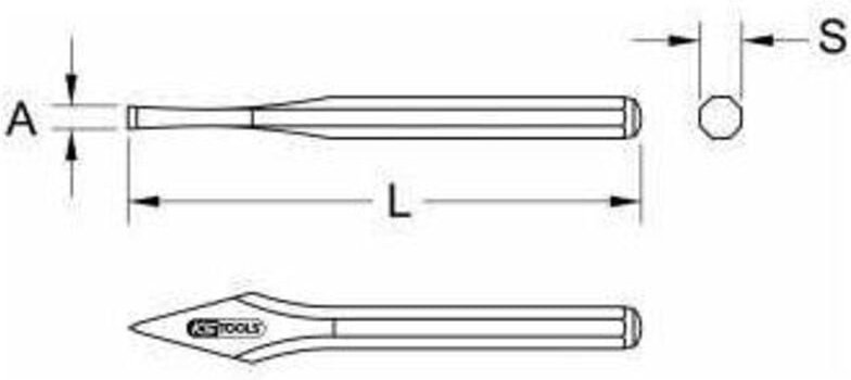 Kreuzmeißel, 8-kant, 4x125mm