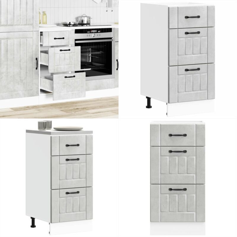 Küchen-Unterschrank Lucca Betongrau Holzwerkstoff - Vidaxl