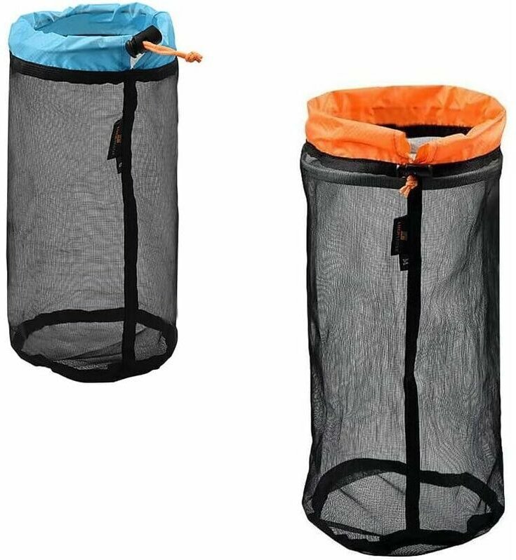 Stück schwarze Nylon-Netztasche, ultraleichte Netztaschen, kleine Netztaschen, Kordelzug-Aufbewahrungstasche, Camping-Wa...