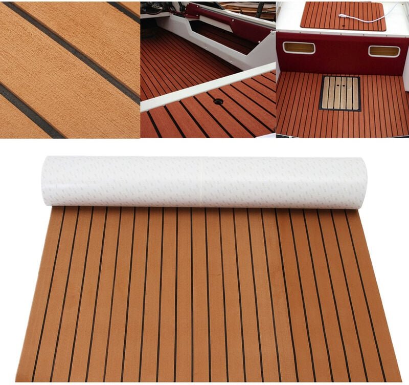 1200 x 2400 mm 5 mm Dicke EVA-Schaumstoff Teakholzplatte Boot Yacht Synthetische Teakholzbodenmatte Fantablau