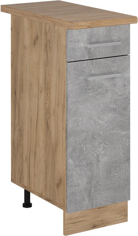 Vicco - Küchenunterschrank R-Line, Beton, 30 cm , ap Eiche
