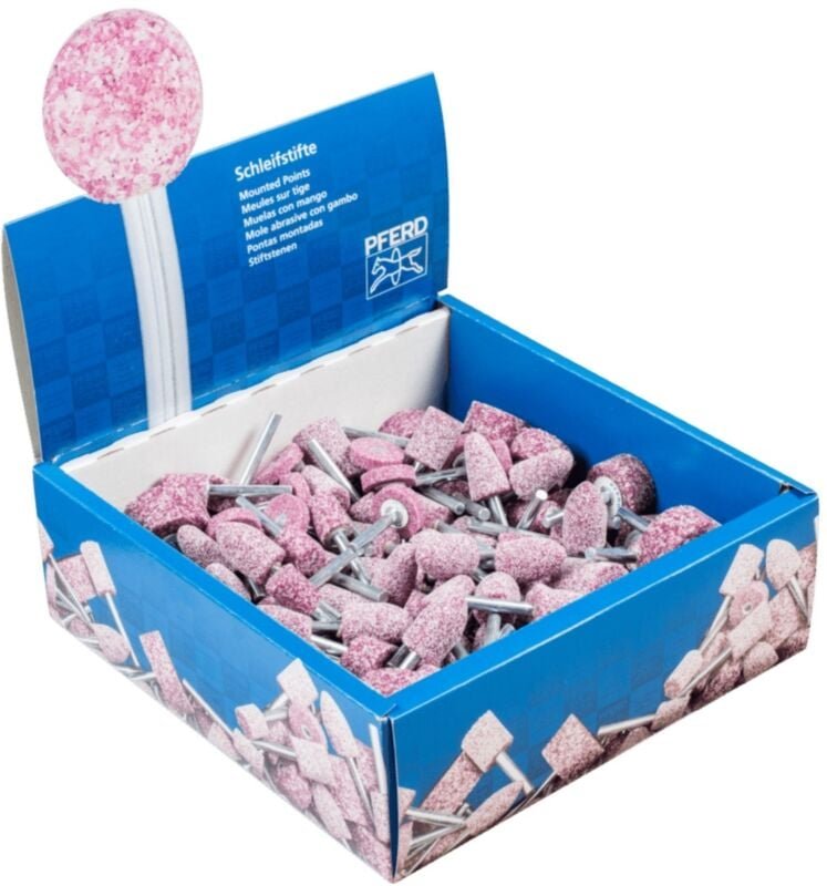 Steel Schleifstift-Set 100-tlg. Schaft-Ø 6 mm A24/30 für Stahl- und Stahlguss - Pferd