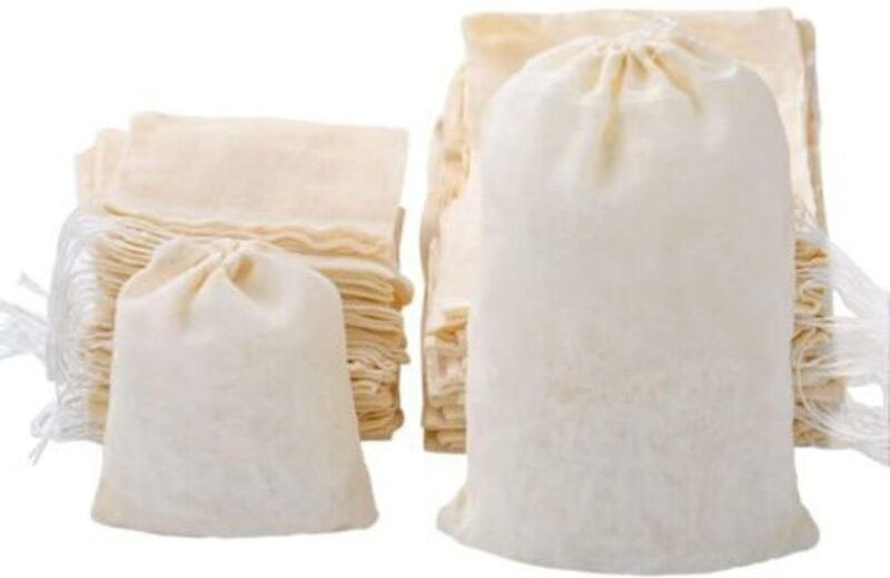 50 Stück Baumwollfilterbeutel, 30 x 35 cm, wiederverwendbarer Stoffbeutel, Sackleinenbeutel, Twitching-Seil-Design zum T...