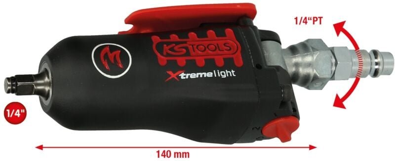 Ks Tools 1/4 monster Xtremelight Mini-Druckluft-Schlagschrauber mit Umschaltwippe, 108 Nm