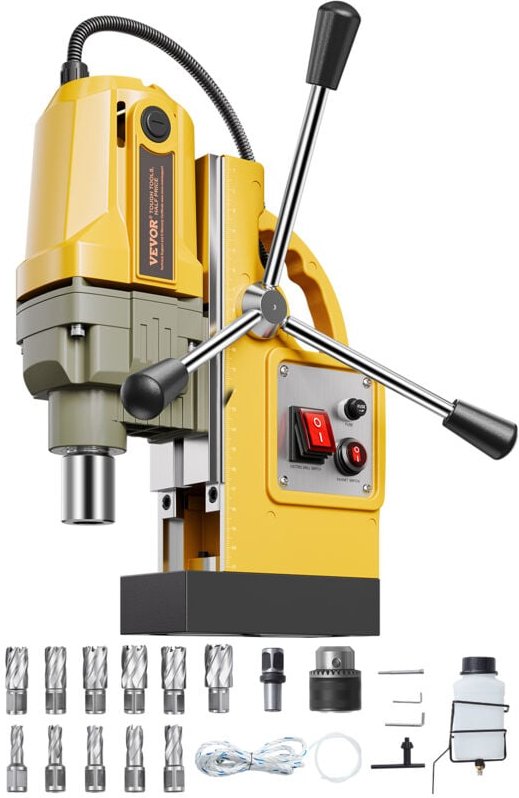 VEVOR Magnetbohrmaschine Kernbohrmaschine 1400 W φ50 mm, 12500 N tragbare elektrische Magnetbohrmaschine mit 11 Kernbohr...
