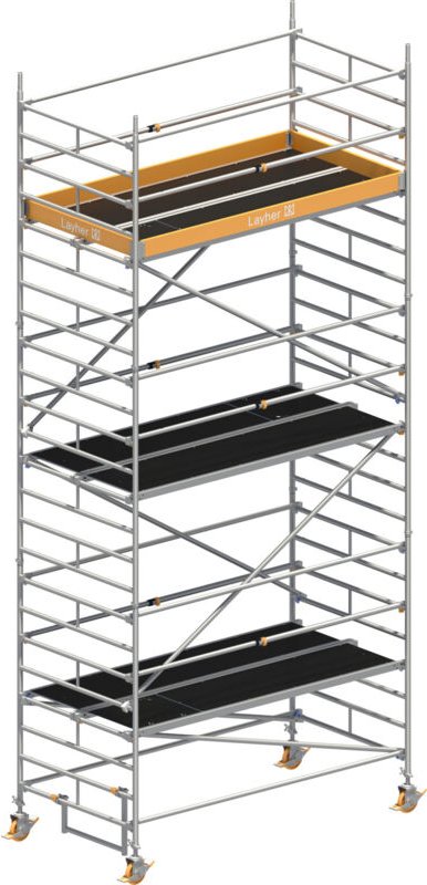 Layher Rollgerüst Uni Breit Sicherheitsaufbau P2 mit Uni Telegeländer 7,20m AH