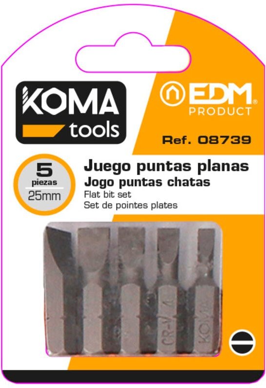 Satz mit 5 Bits koma - Flach - 25mm - 08739