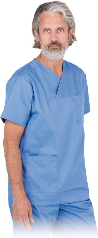 Herren Kasack mit 3 Taschen in Blau Gr. XXL