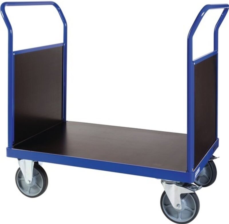 Protaurus Plattformwagen F600 mit 2 Holz- Stirnwänden ohne Bordkante 850x500mm