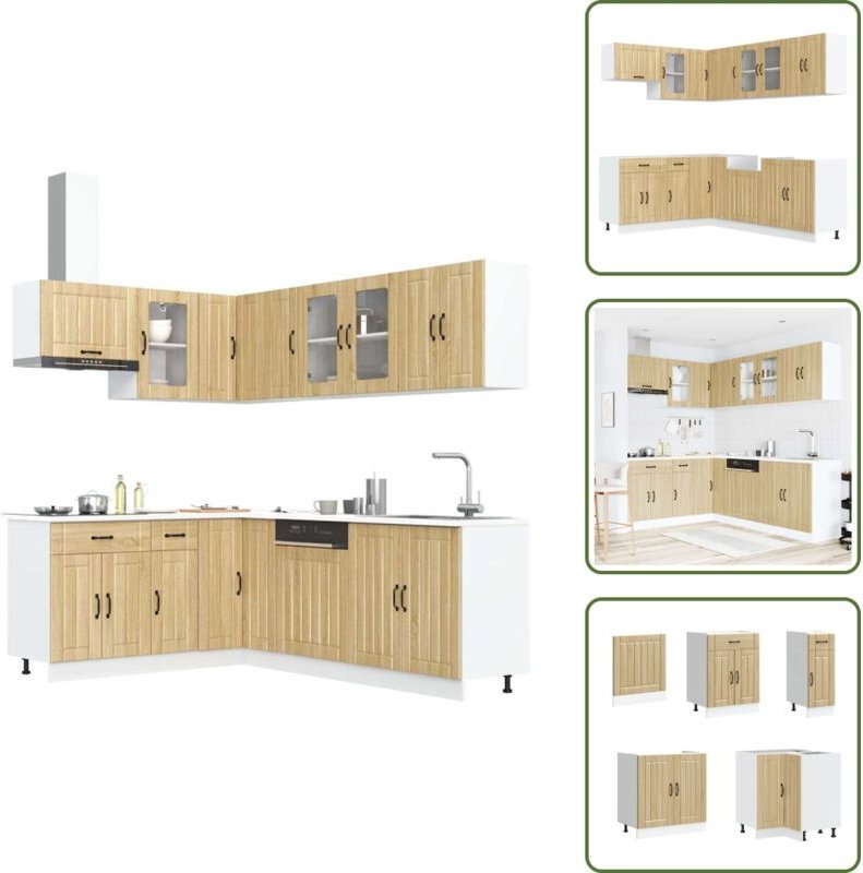 The Living Store - vidaXL 11-tlg. Küchenschrank-Set Lucca Sonoma-Eiche Holzwerkstoff