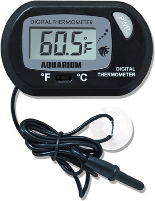 Digitales LCD-Aquariumthermometer mit Saugnäpfen und wasserdichter Sonde für Aquarien, Vivarium, Reptilien-Terrarium (2 ...