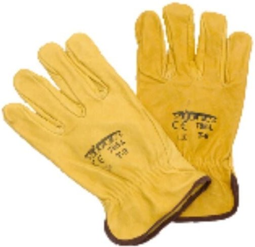 Gelber Rindslederhandschuh 1. Niete 788L Größe 9