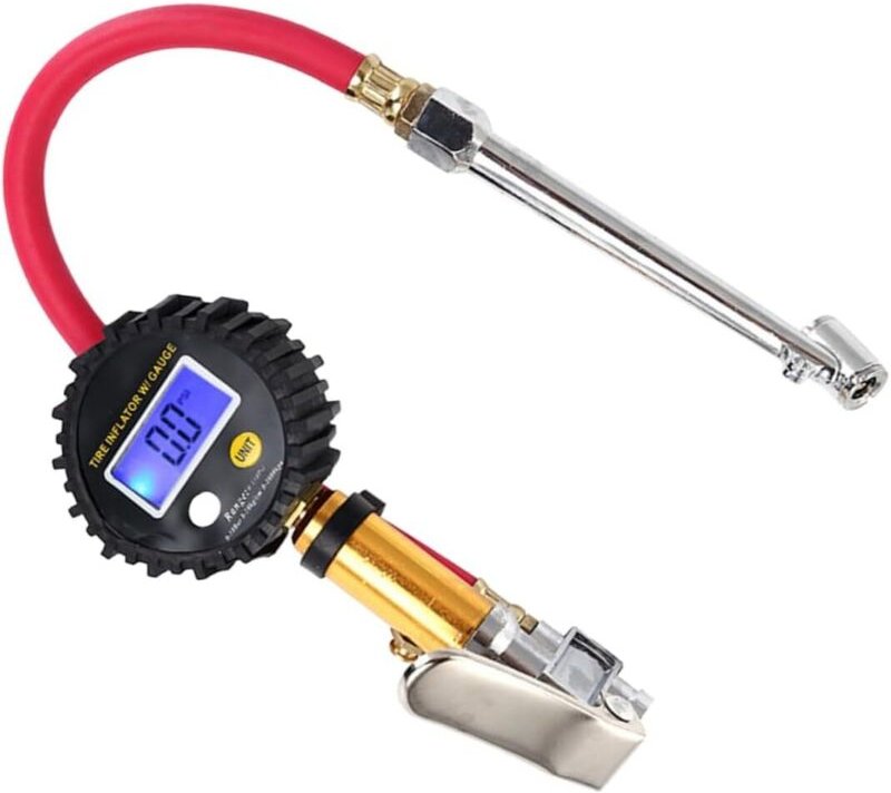 Digitales Reifendruckmessgerät mit hintergrundbeleuchtetem LCD-Display für Autos, Motorräder und Fahrräder