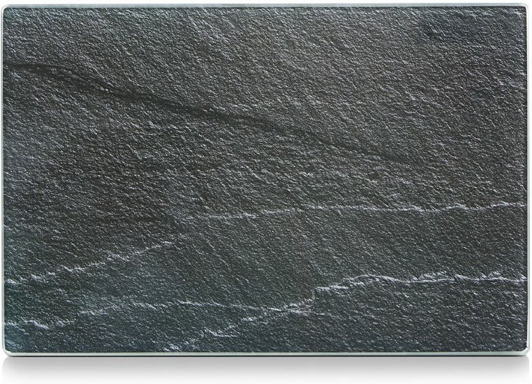 Zeller - Schneidebrett, Glasschneideplatte Schiefer, Anthrazit, 30x20 cm