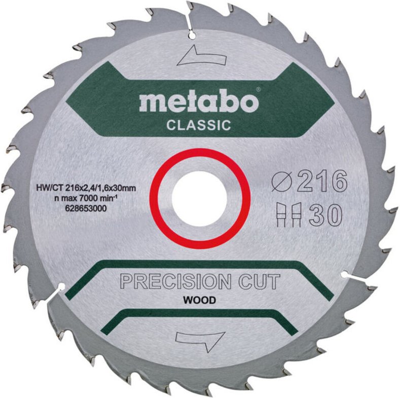 Metabo - Sägeblatt 'precision cut wood - classic', 216x2,4/1,6x30 Z30 wz 22° /b