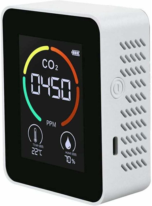 3-in-1-CO2-Detektor – CO2-Luftmonitor – Kohlendioxid-Detektor – Luftqualität – Temperatur und Luftfeuchtigkeit – für Zuh...