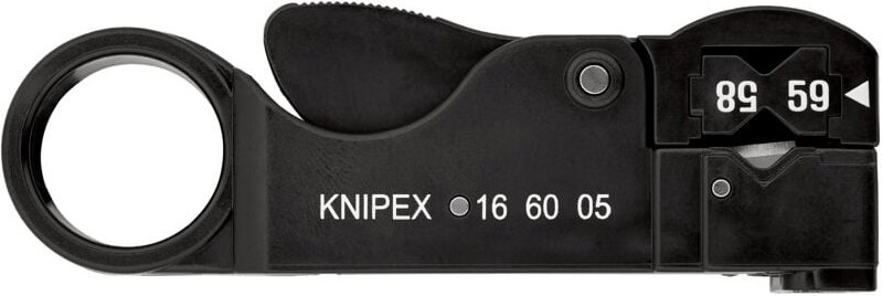 KNIPEX 16 60 05 SB Abisolierwerkzeug für Koaxialkabel 105 mm