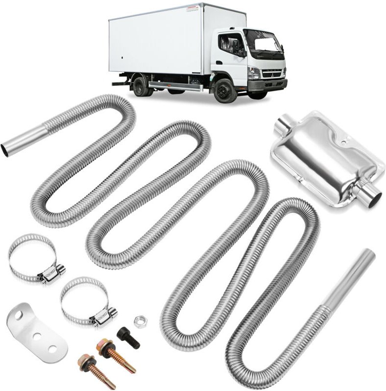 Thumbnail - Hengda - swanew 300cm Abgasschlauch Edelstahl Set für Diesel Standheizung mit zwei Edelstahlschellen – Flexibles Auspuff...